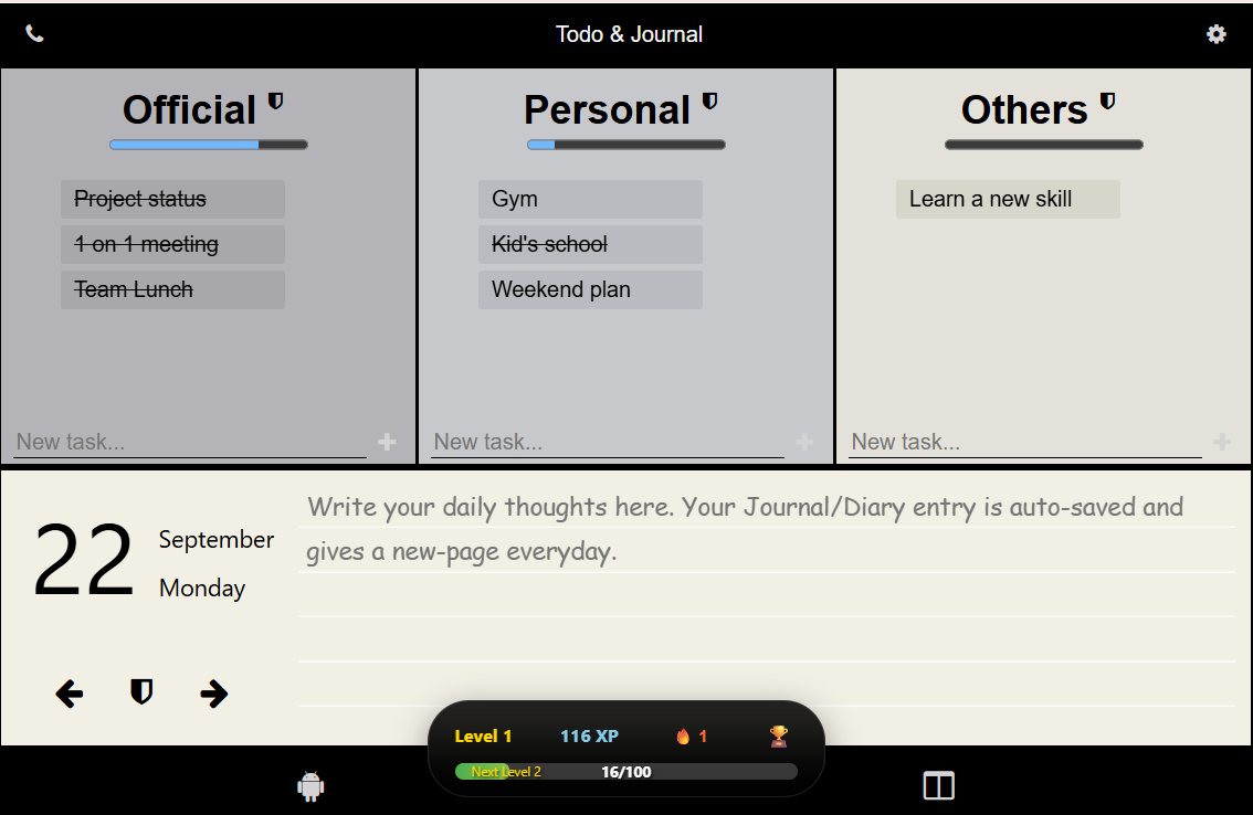 Screenshot todo plugin
